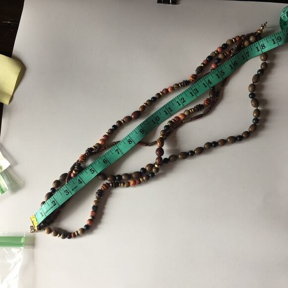 Gorgeous forrest tones multi-strand statement necklace - Picture 7 of 7